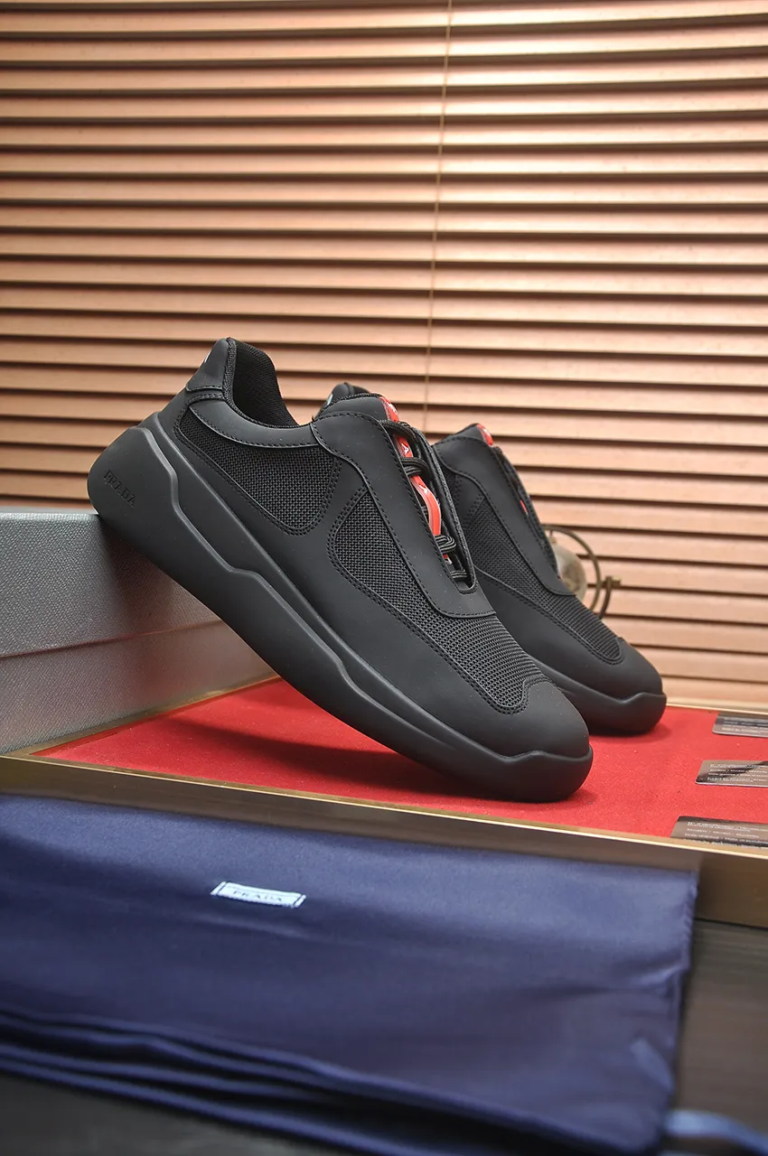 Men's shoes 💰620💶 [PRADA] Top original, new season, high quality original goods, top high mercerized cowhide combined with original breathable fabric + imported glue, imported stretch fabric inside with original cowhide feet, original thick outsole! Quality guaranteed! Code 38-45 (45 customized)